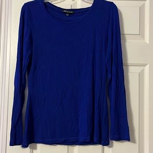 Women’s Cable and gauge blue long sleeve top